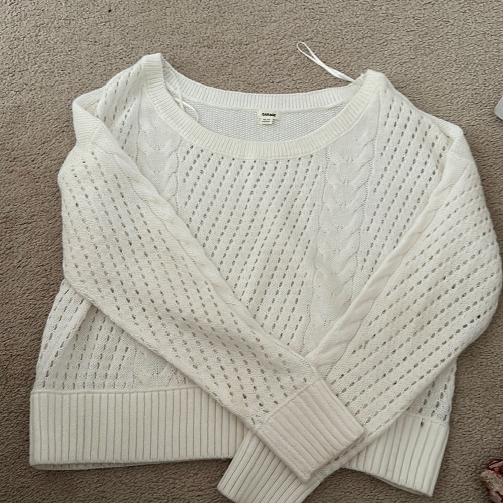 White cropped sweater
